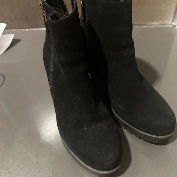 Real Suede Platform Ankle Boots - Picture 3 of 3